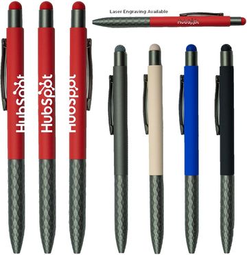 The Soft Touch Aluminum Stylus Pen with Plastic Grip With Black Ink